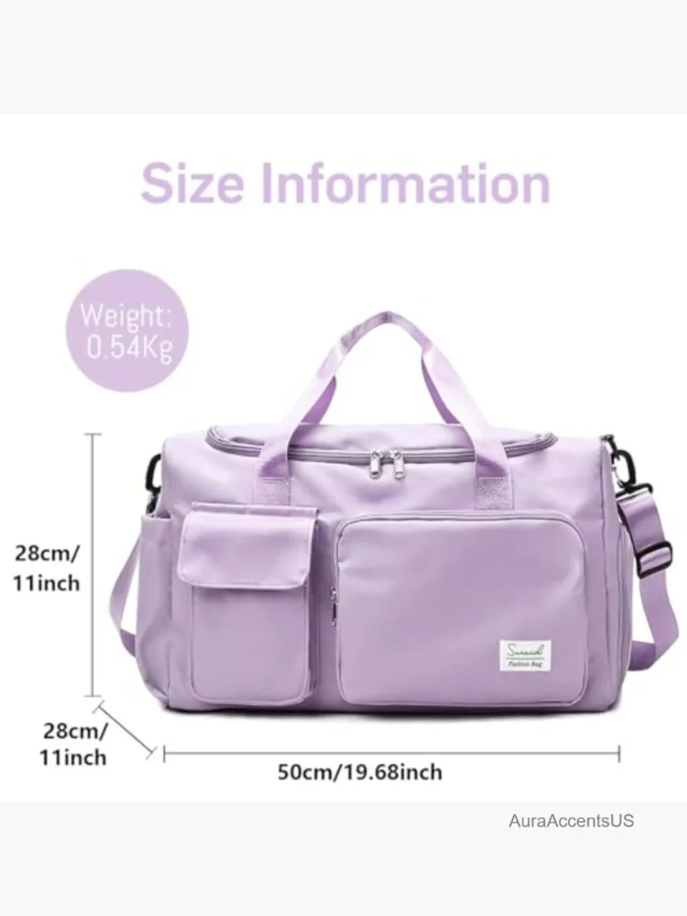 Travel Duffel Bag with Shoes Compartment Gym Bag Weekender Overnight 39L